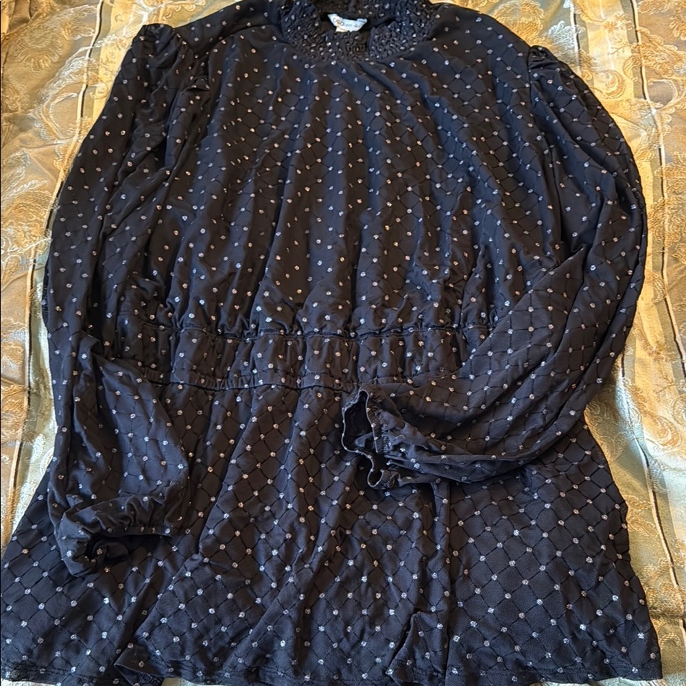 Elegant Black Polka Dot Women's Top